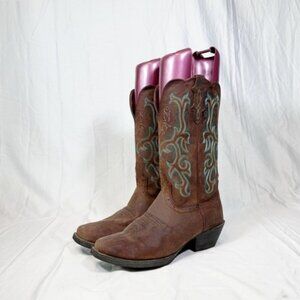 Justin Stampede Womens Brown Leather Apache Cowgirl Western Boots~8~
